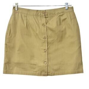 Allyson Whitmore Skort Womens Size 12P Tan Twill Button Up Zip Shorts Golf Casua
